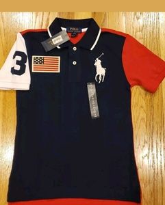 Polo Ralph Lauren Boys Big Pony Logo Flag #3 Shirt